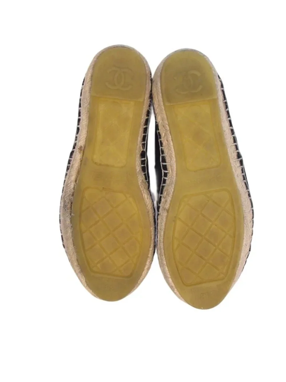 CHANEL CC Logo $975 Black Suede Espadrilles Loafers Flats 38/8 - Made in SPAIN - Picture 2 of 11